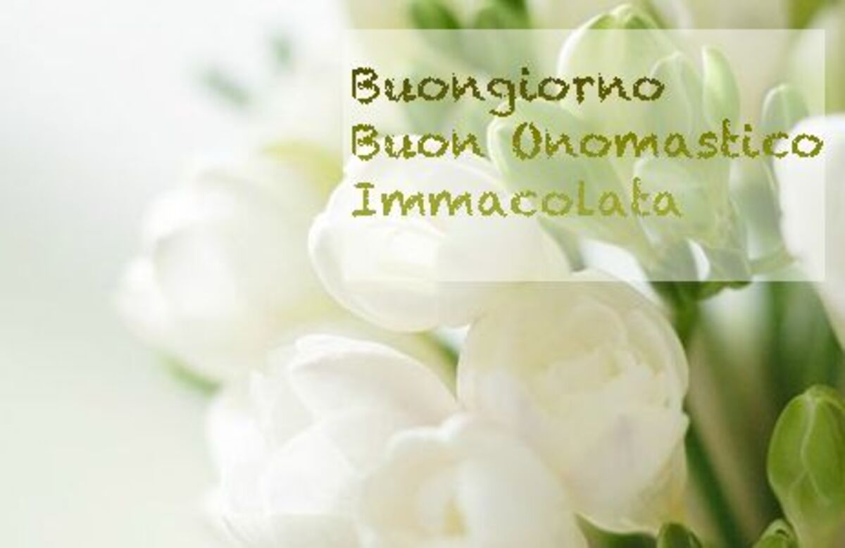 Buongiorno Buon Onomastico Immacolata