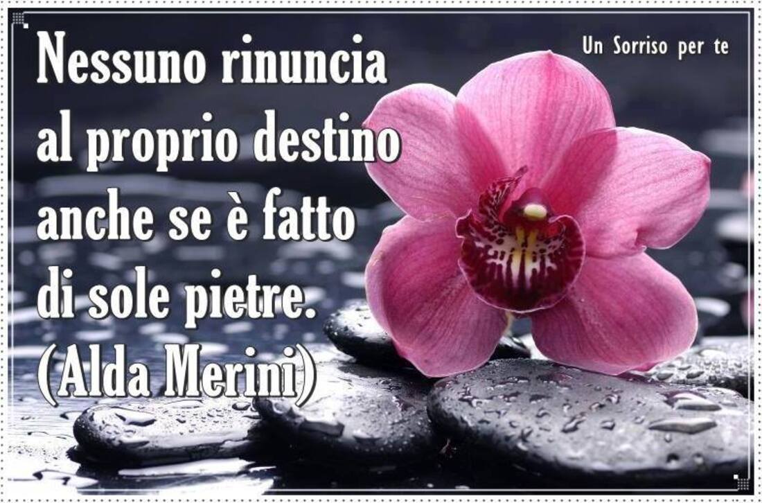 Nessuno rinuncia al proprio destino anche se è fatto di sole pietre