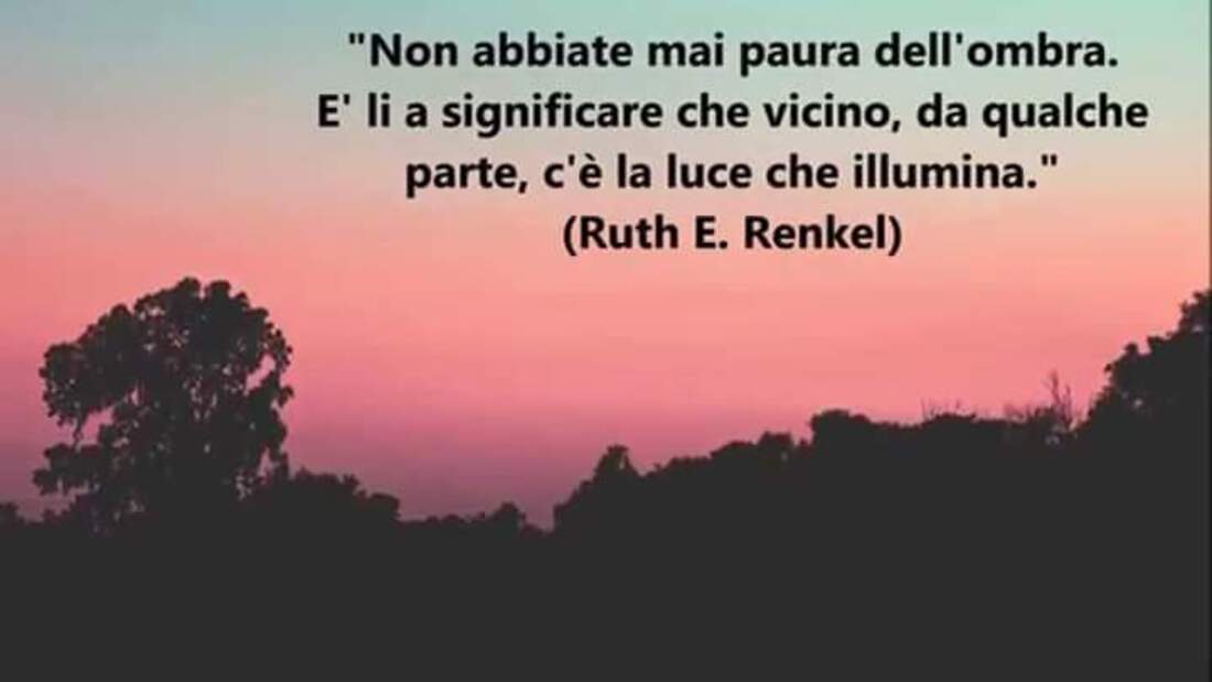 Non abbiate mai paura dell'ombra. E' il significare che vicino, da qualche parte, c'è la luce che illumina