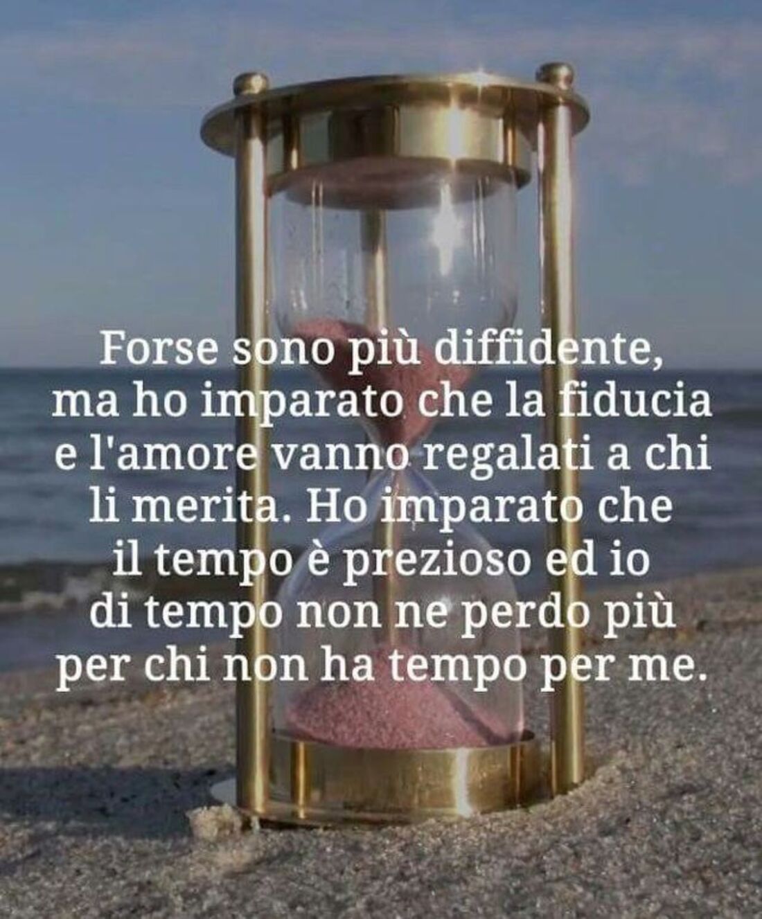 Forse sono più diffidente, ma ho imparato che la fiducia e l'amore vanno regalati a chi ili merita. Ho imparato che il tempo è prezioso ed io di tempo non ne perdo più per chi non ha tempo per me