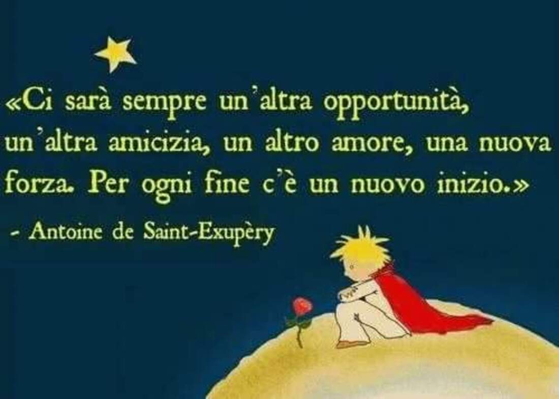 "Ci sarà sempre un'altra opportunità, un'altra amicizia, un altro amore, una  nuova forza. Per ogni fine c'è un nuovo inizio."