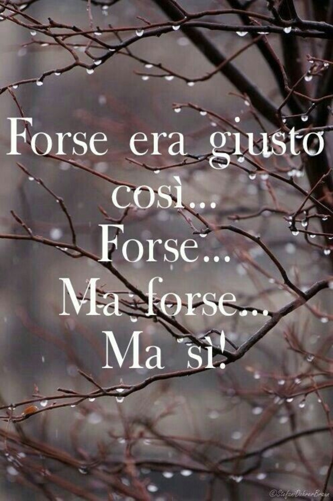 Forse era giusto così...forse...ma forse...ma si!