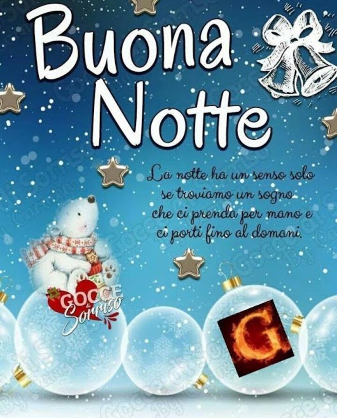 Buona Notte la notte ha un senso solo se troviamo un sogno che ci prenda per mano e ci porti fino al domani
