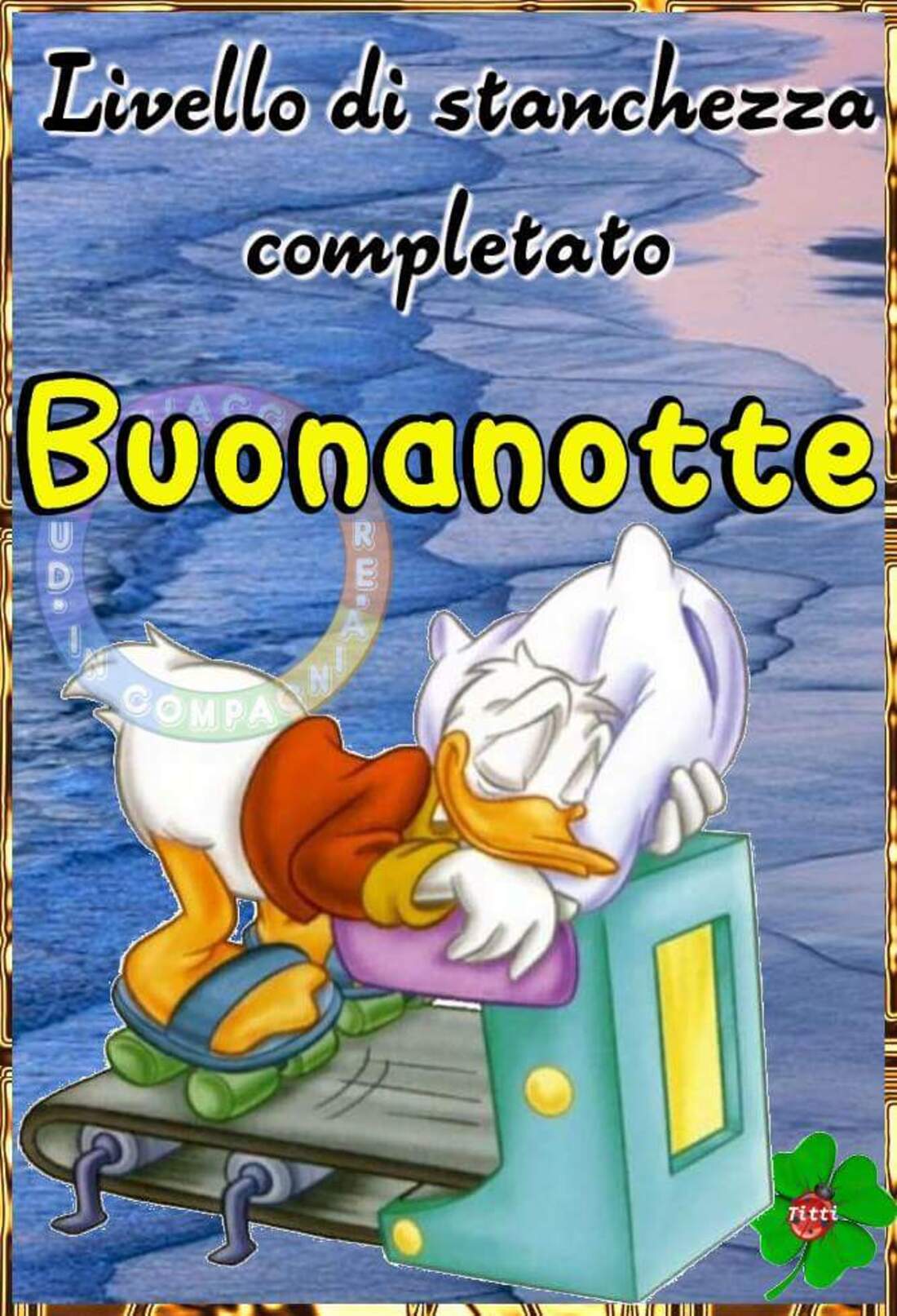 Livello di stanchezza completato Buonanotte