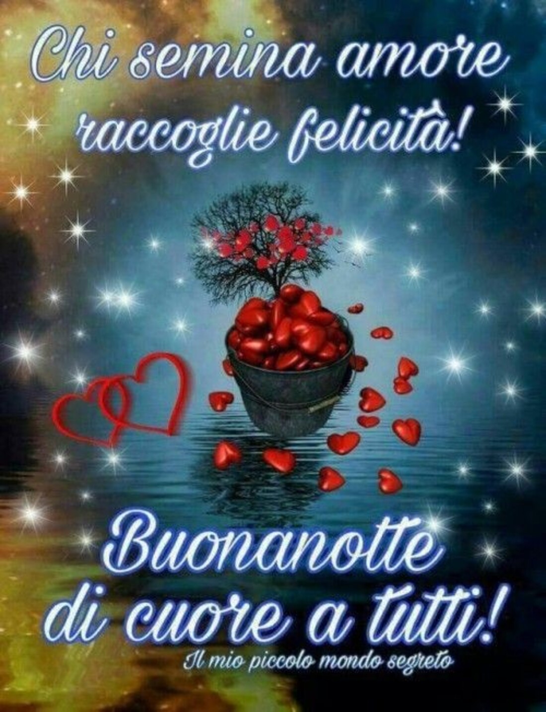 Chi semina amore raccoglie felicità! Buonanotte di cuore a tutti!