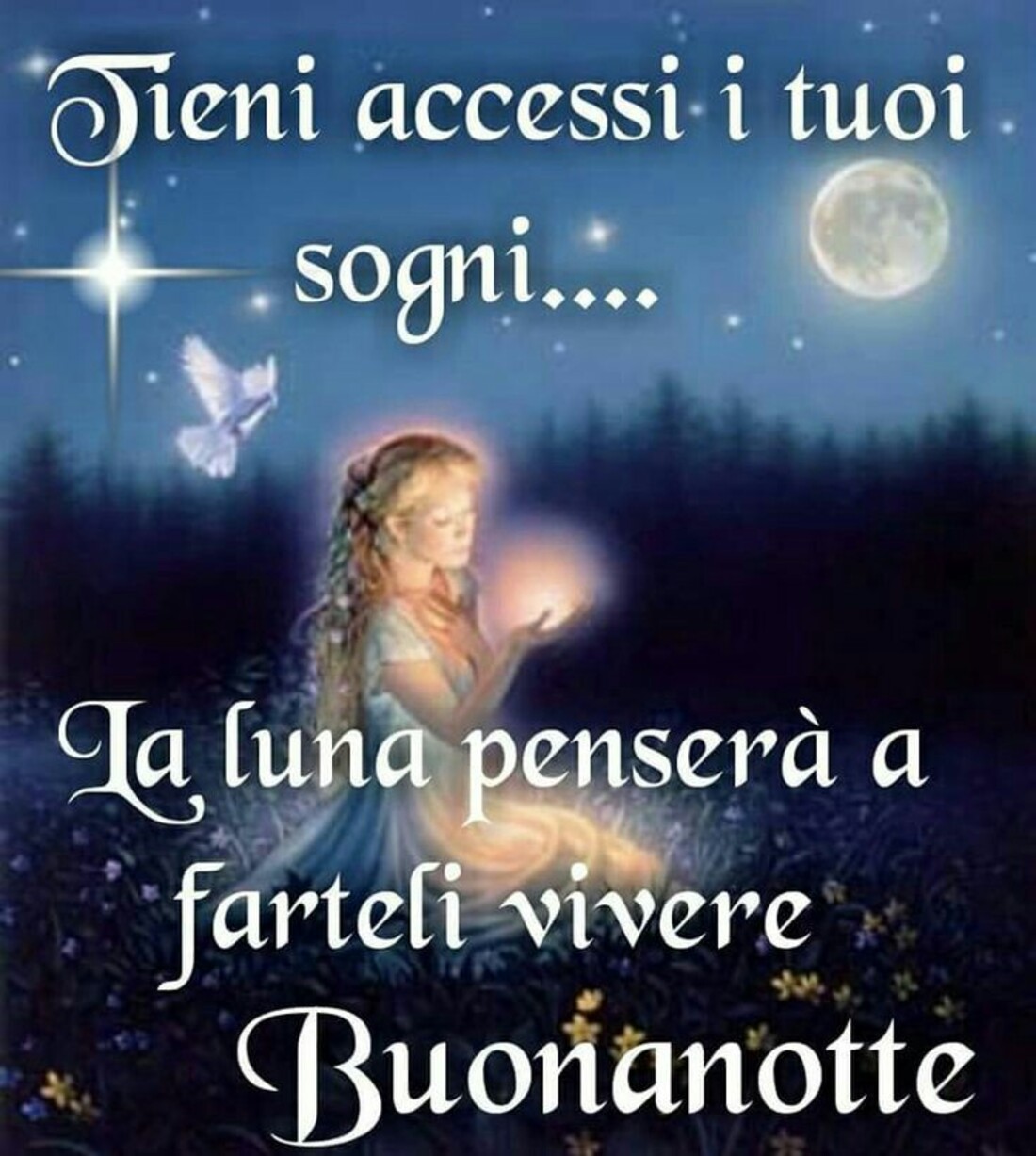 Tieni accesi i tuoi sogni...La luna penserà a farteli vivere Buonanotte