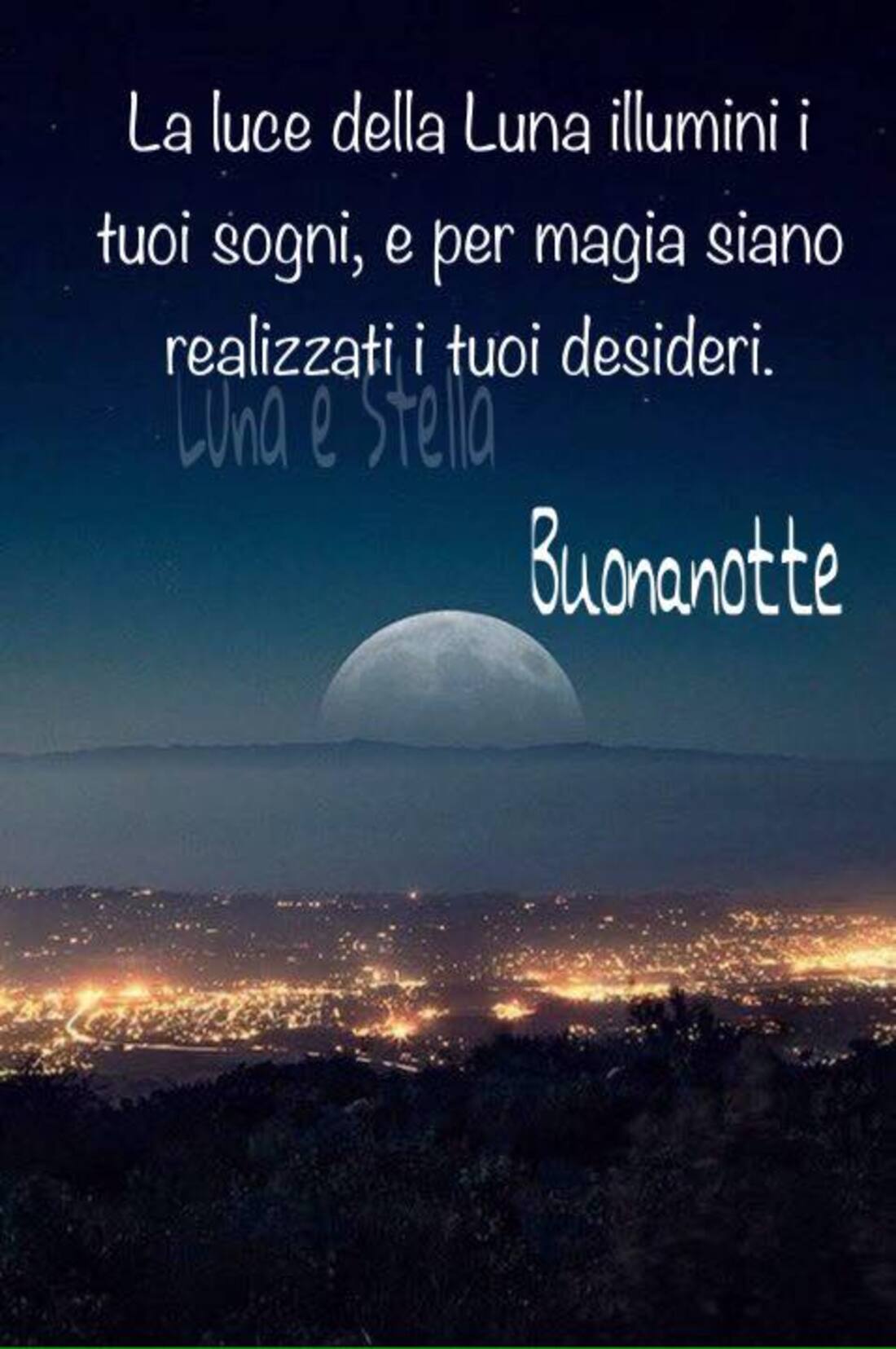 La luce della luna illumini i tuoi sogni e per magia siano realizzati i tuoi desideri