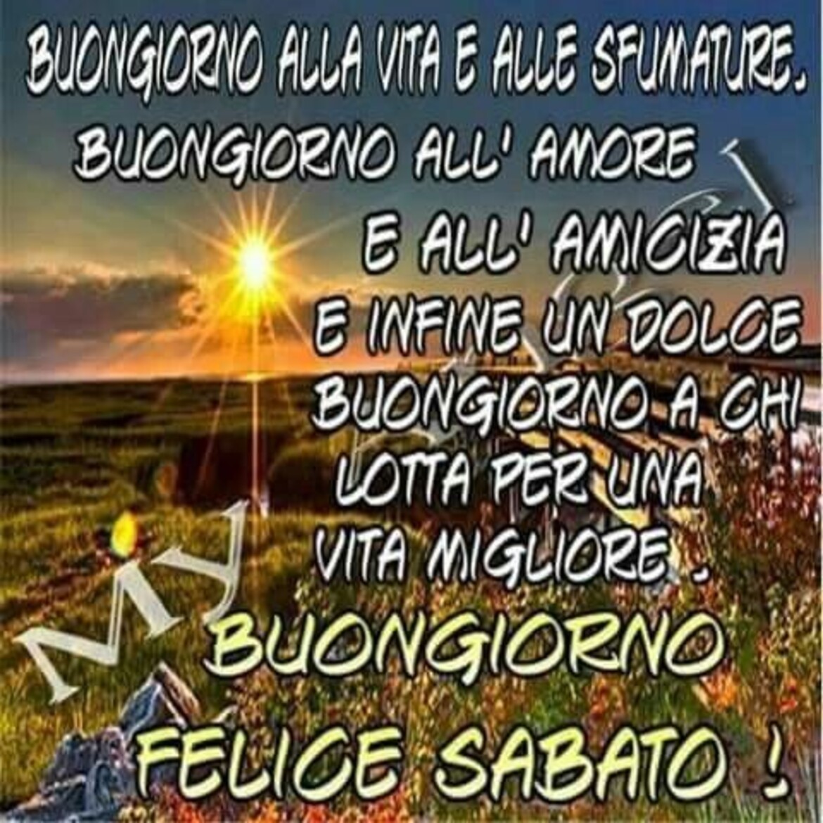 Buongiorno alla vita e alle sfumature. Buongiorno all'amore e all'amicizia e infine un dolce buongiorno a chi lotta per una vita migliore. Buongiorno Felice Sabato