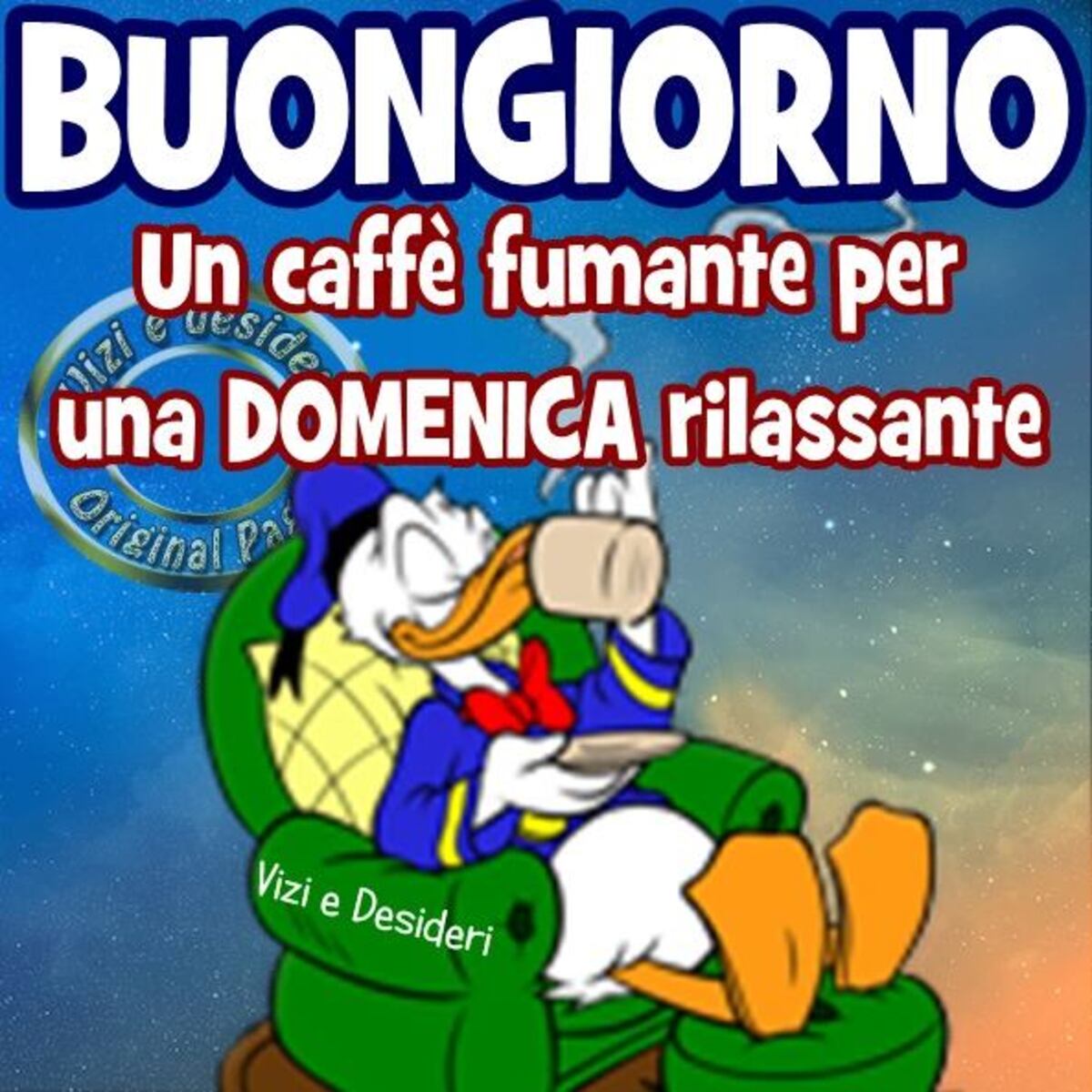 Buongiorno un caffè fumante per una domenica rilassante