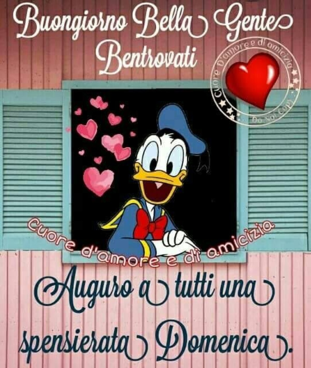 Buongiorno bella gente auguro a tutti una spensierata domenica