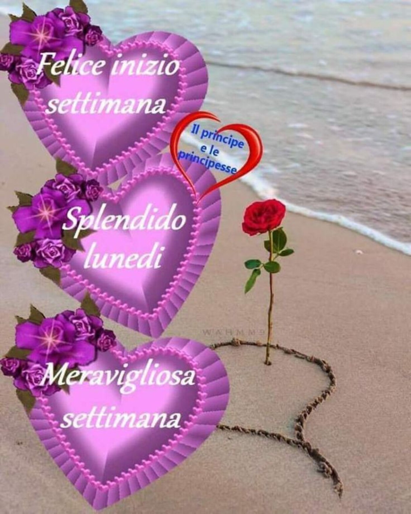 Felice settimana, splendido lunedì e meravigliosa settimana
