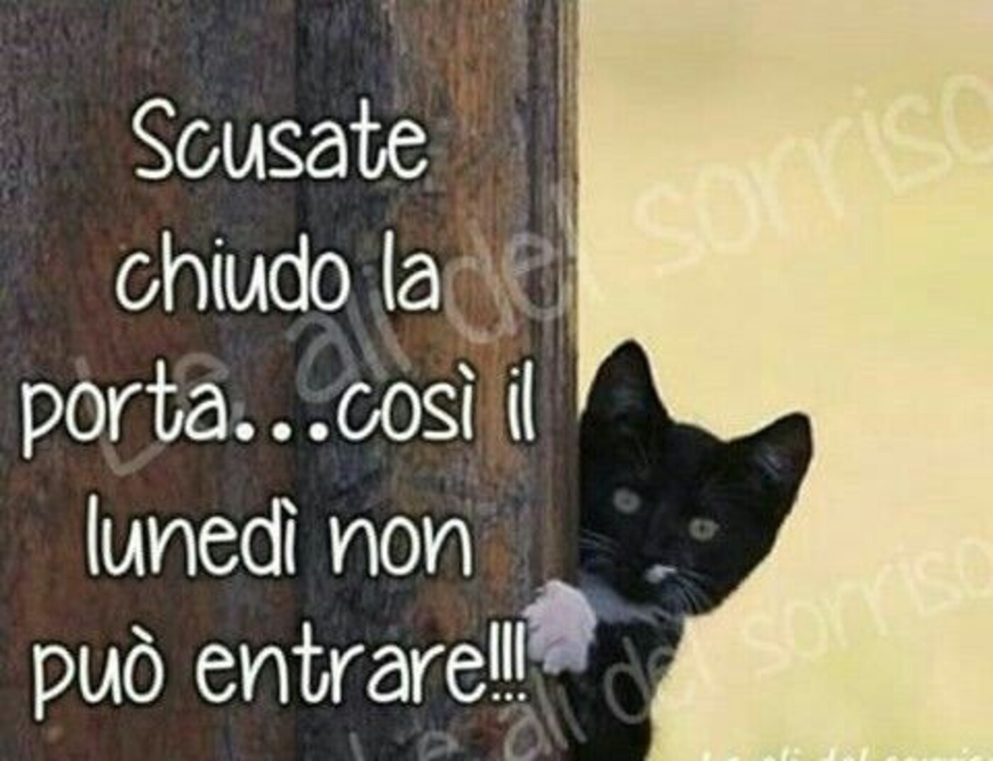 Scusate chiudo la porta...così il lunedì non può entrare
