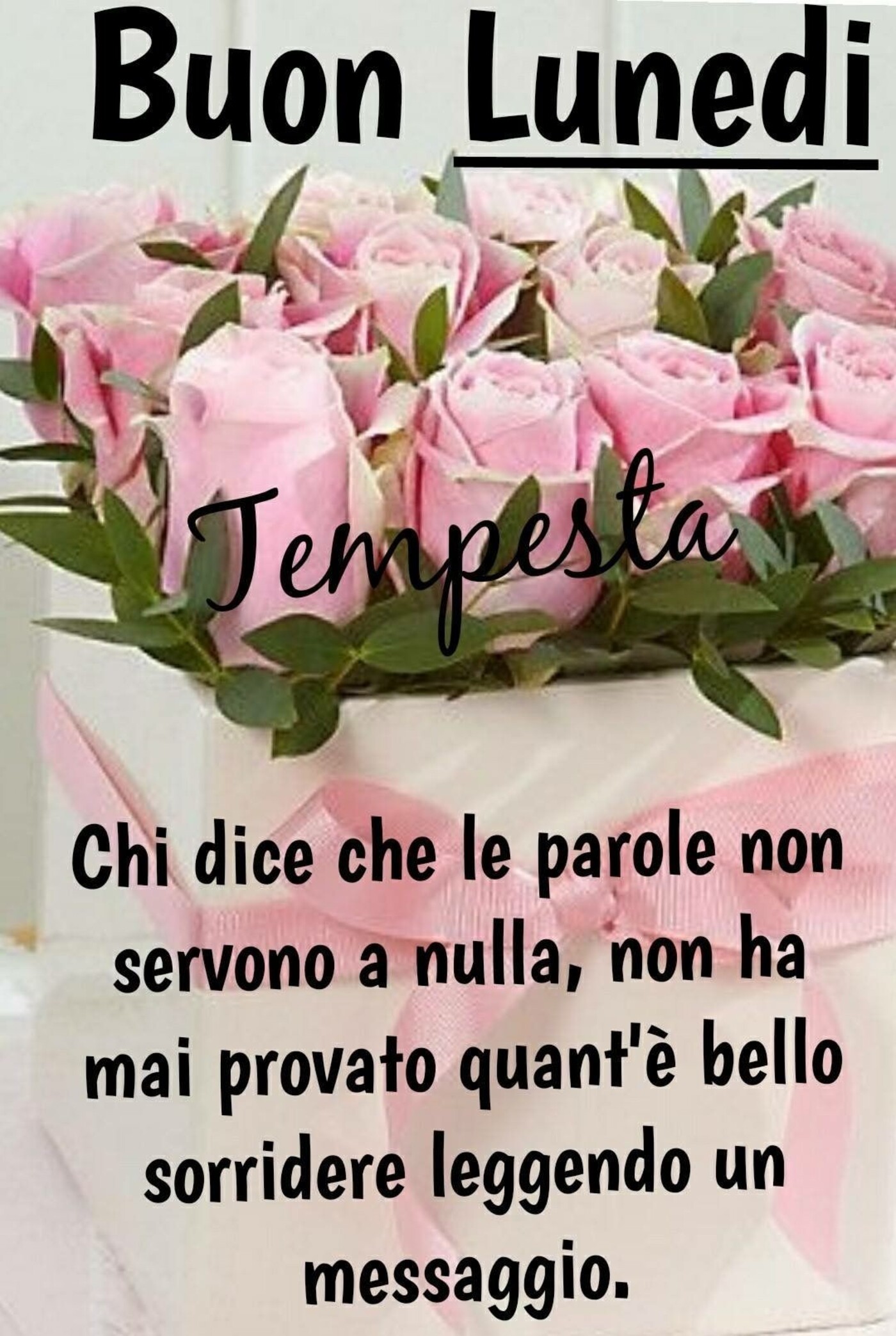 Buon Lunedì chi dice che le parole non servono a nulla, non ha mai provato quant'è bello sorridere leggendo un messaggio