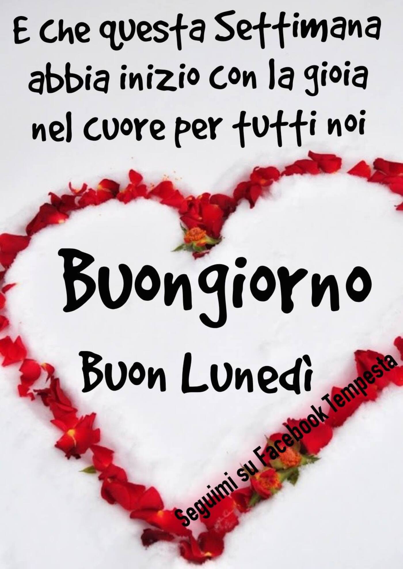 E che questa settimana abbia inizio con la gioia nel cuore per tutti noi Buongiorno Buon Lunedì