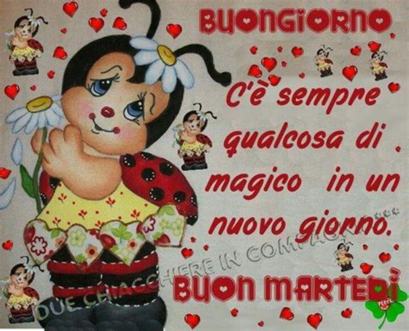 Buongiorno c'è sempre qualcosa di magico in un nuovo giorno. Buon Martedì