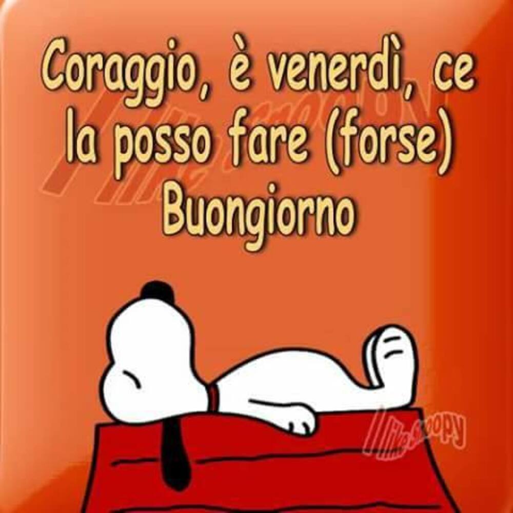 Coraggio è venerdì, ce la posso fare (Forse) Buongiorno