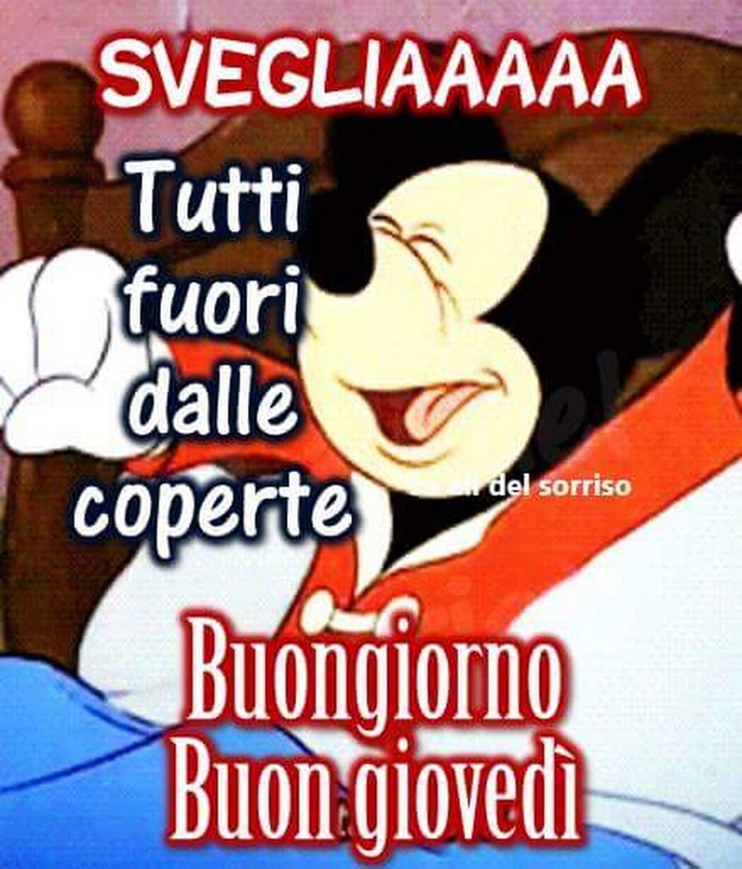 SVEGLIAAAA tutti fuori dalle coperte Buongiorno Buon Giovedì