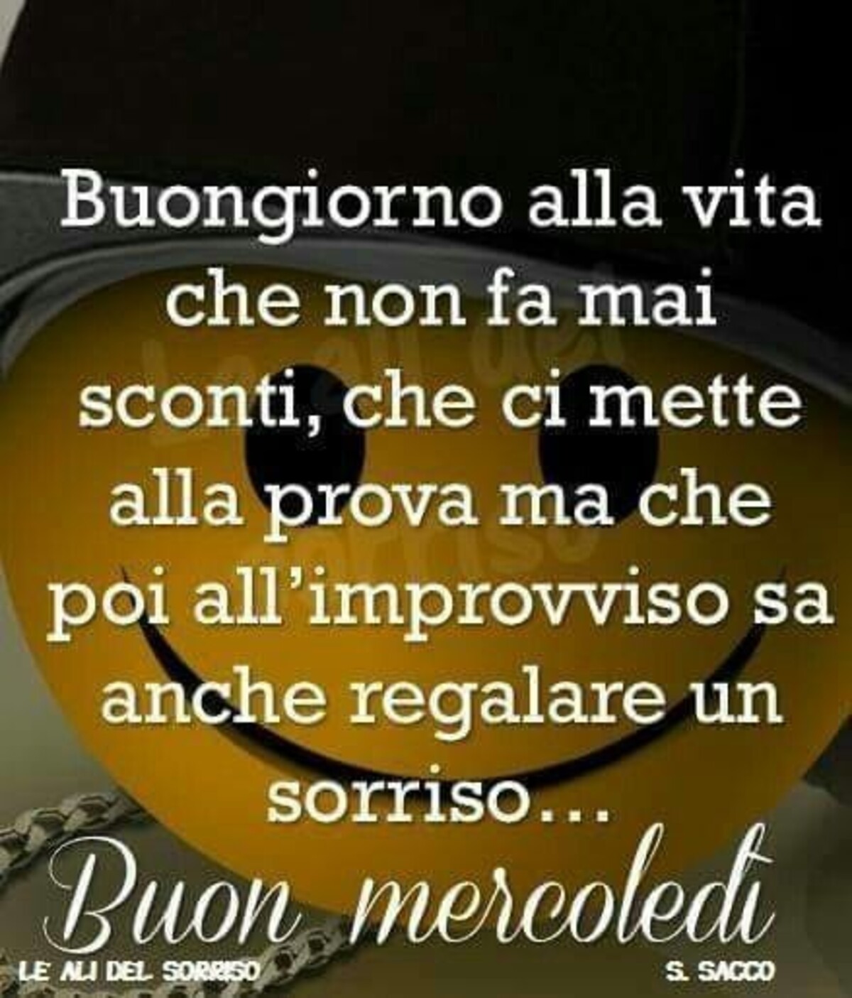 Buongiorno alla vita che non fa mai sconti, che ci mette alla prova ma che poi all'improvviso sa anche regalare un sorriso...Buon Mercoledì