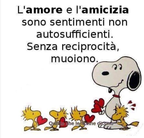 L'amore e l'amicizia sono sentimenti non autosufficienti. Senza reciprocità, muoiono