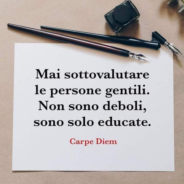 Mai sottomettere le persone gentili. Non sono deboli, sono solo educate.