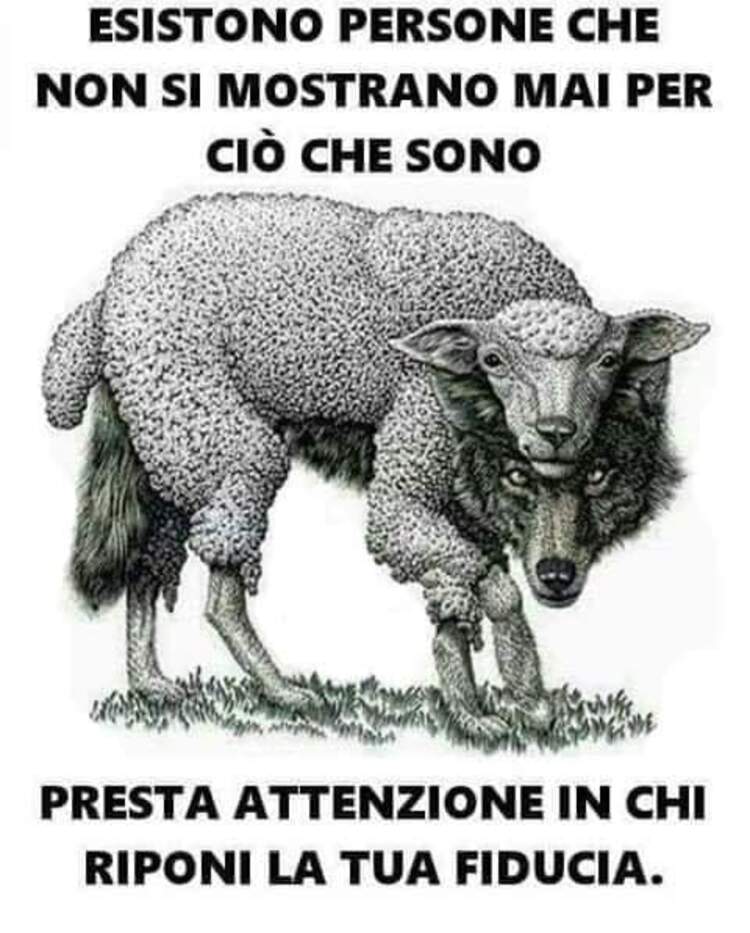 Esistono persone chi non si mostrano mai per ciò che sono...presta attenzione in chi riponi la tua fiducia