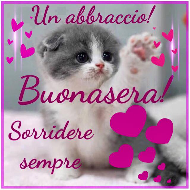 Un abbraccio! Buonasera! Sorridere sempre