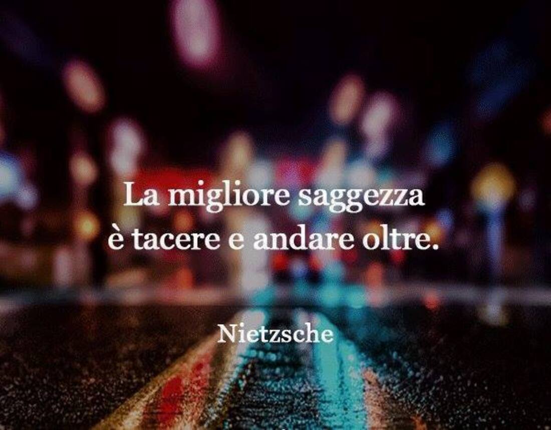 "La migliore saggezza è tacere e andare oltre." - Nietzsche