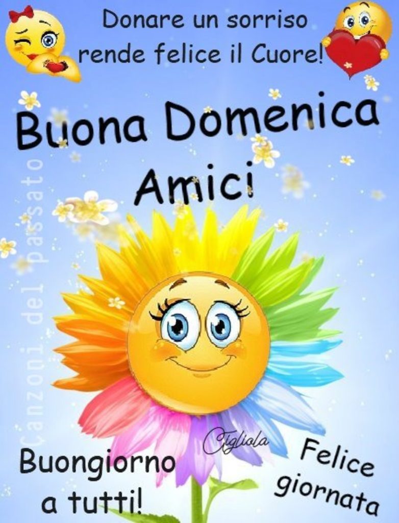 Donare un sorriso rende felice il Cuore! Buona Domenica Amici, buongiorno a tutti e felice giornata!